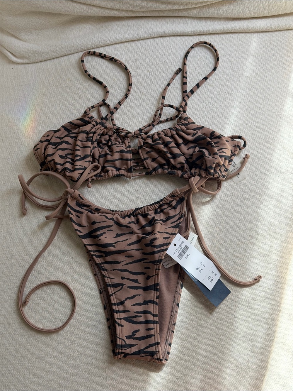 NWT Abercrombie brown and black tiger print swim